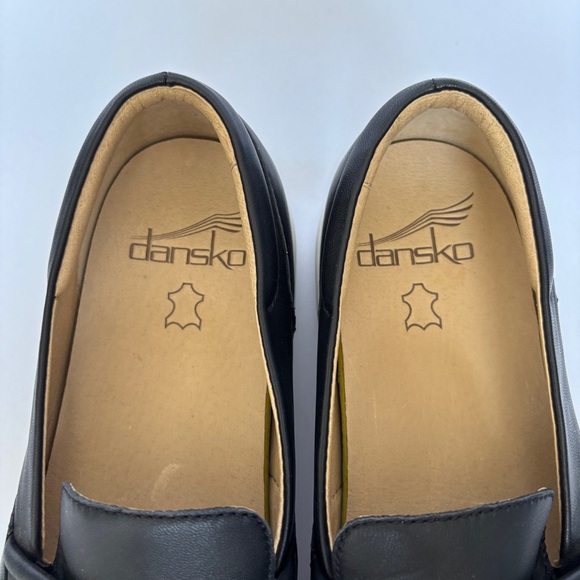 Dansko womens black leather Josephine slip on round toe casual loafers size 41 - Picture 3 of 10